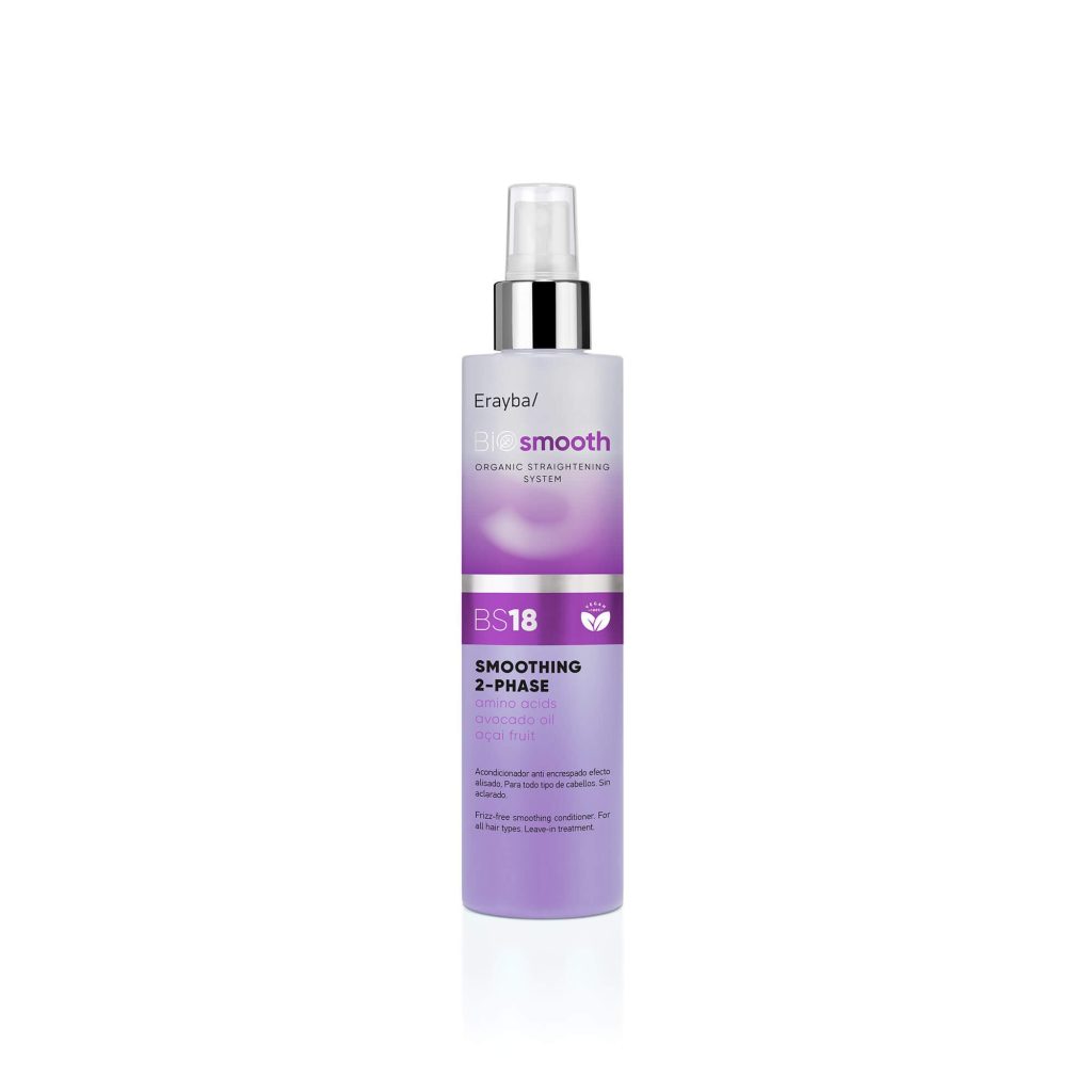 Acondicionador anti crespado efecto alisado. Para todo tipo de cabellos. Sin aclarado. BS18 smoothing 2-phase 200 ml. Erayba