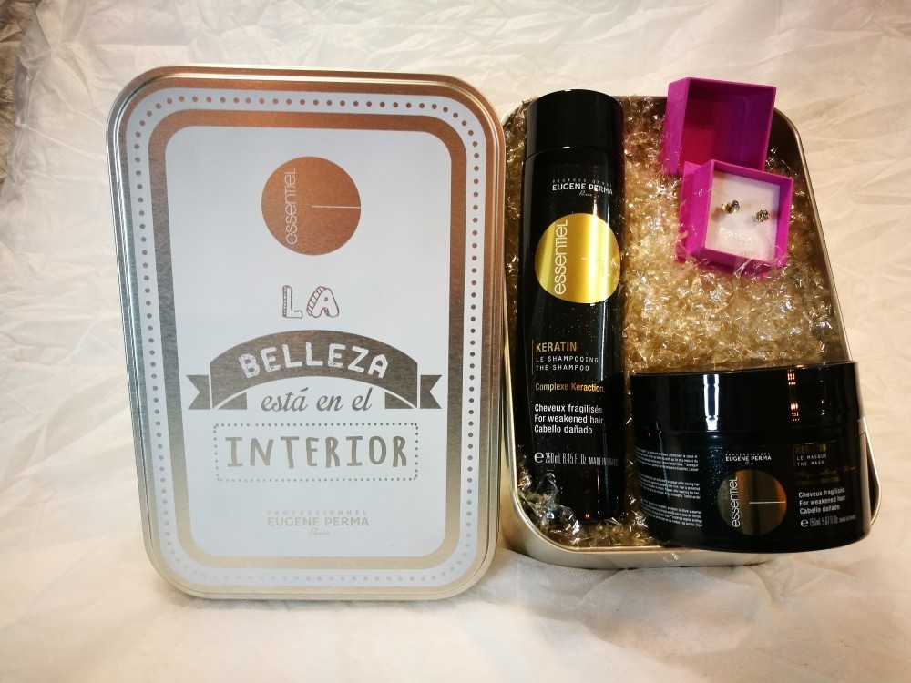 Pack Essentiel Champu Keratin + Mascarilla Keratin + Regalo Pendientes plata con cristal Swarovski