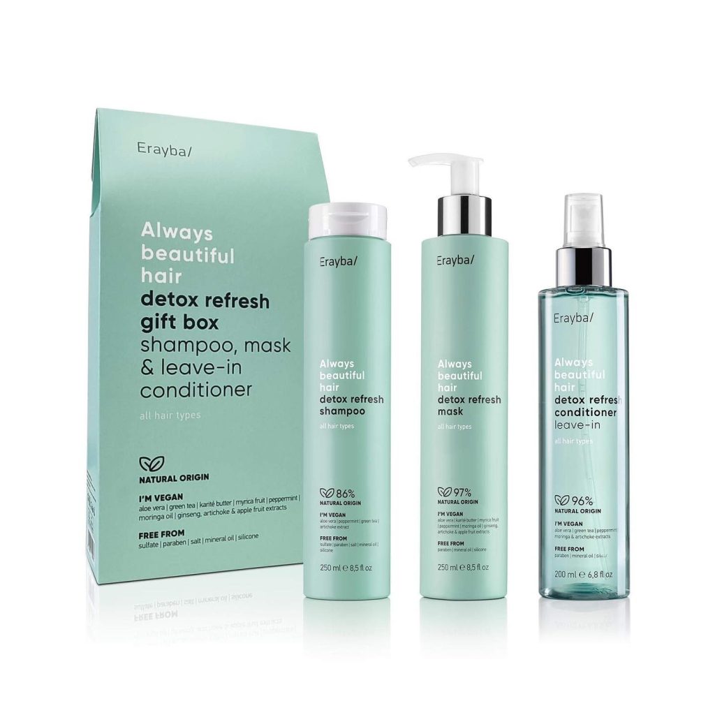 Pack Limpia refresca el cabello y el cuero cabelludo purificante elimina impurezas. Abh/ detox refresh gift box Erayba