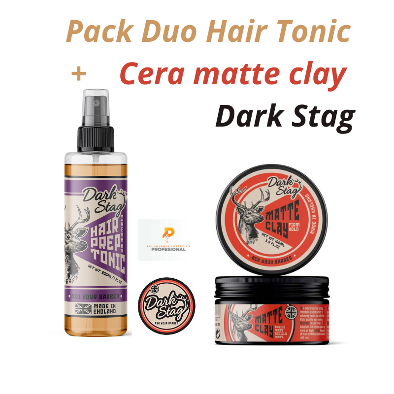 Pack Dark Stag Hair pre Tonic + Cera Matte Clay