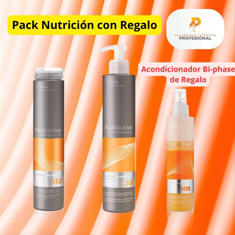 Pack Nutrición de Colageno y Elastina Erayba + Regalo Bi-fhasico acondicionador