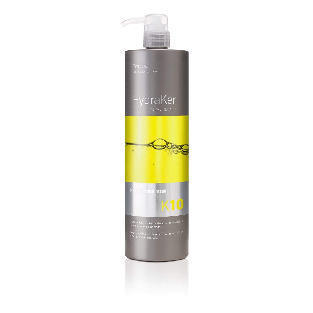 Mascarilla intensiva multi-acción con keratina y aceite de argán. Todo en uno.K10 Keratin Total Mask 1000 ml.Erayba
