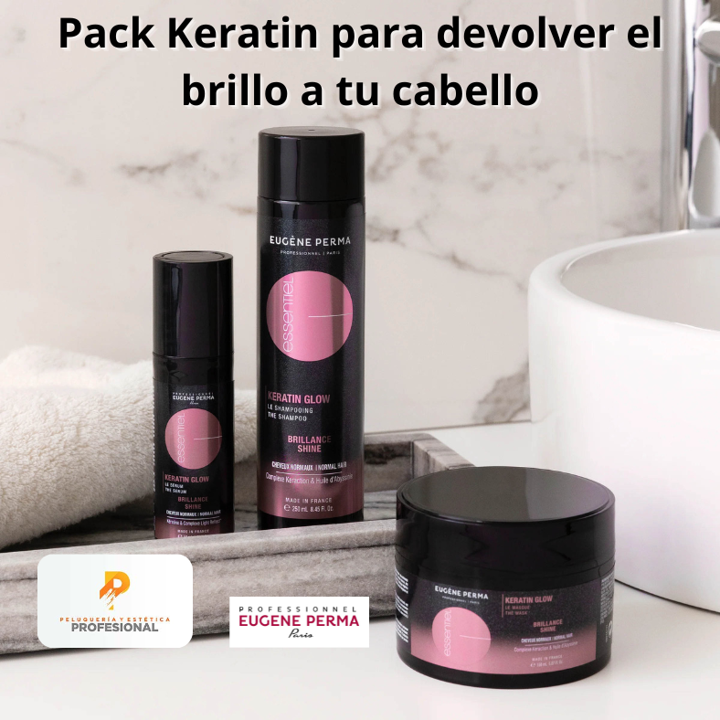 Tratamiento keratin reparador Pack de brillo para tu cabello, Essentiel
