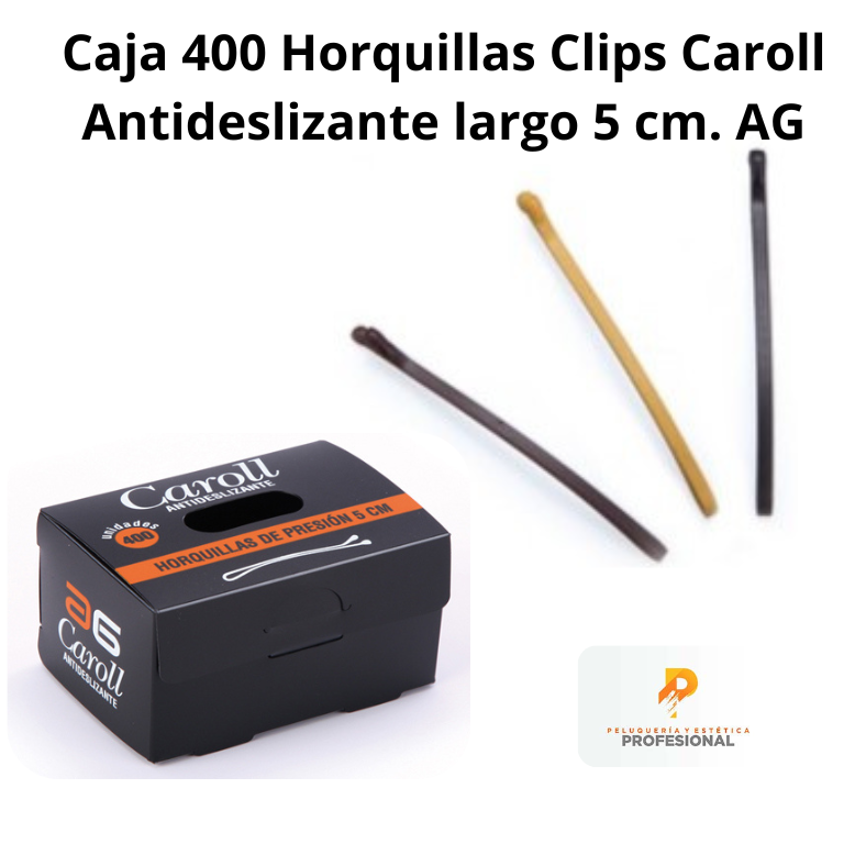 Horquilla Clips Caroll Antideslizante largo 5 cm. caja 400 und. AG