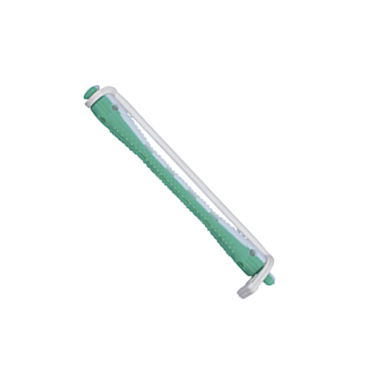 BIGUDIS PLAST BICOLOR LARGO Blanco-Verde 12 UND