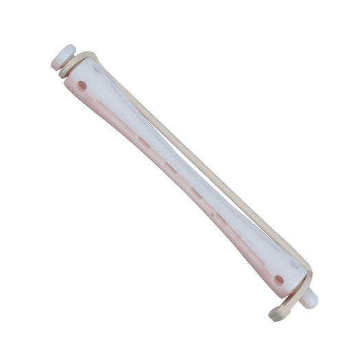 BIGUDIS PLAST BICOLOR LARGO Rosa-Blanco 12 UND