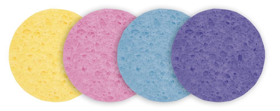 ESPONJA DESMAQUILLAJE CELULOSA 9 cm  12 und