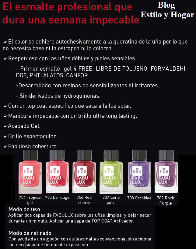 Fabulux Esmalte Uña Efecto gel s/ lampara 12ml EGO