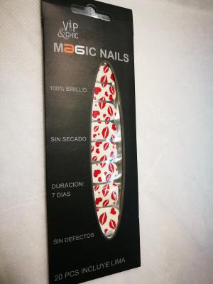 MAGIC NAILS  VIP & CHIC BLANCO LABIOS ROJOS