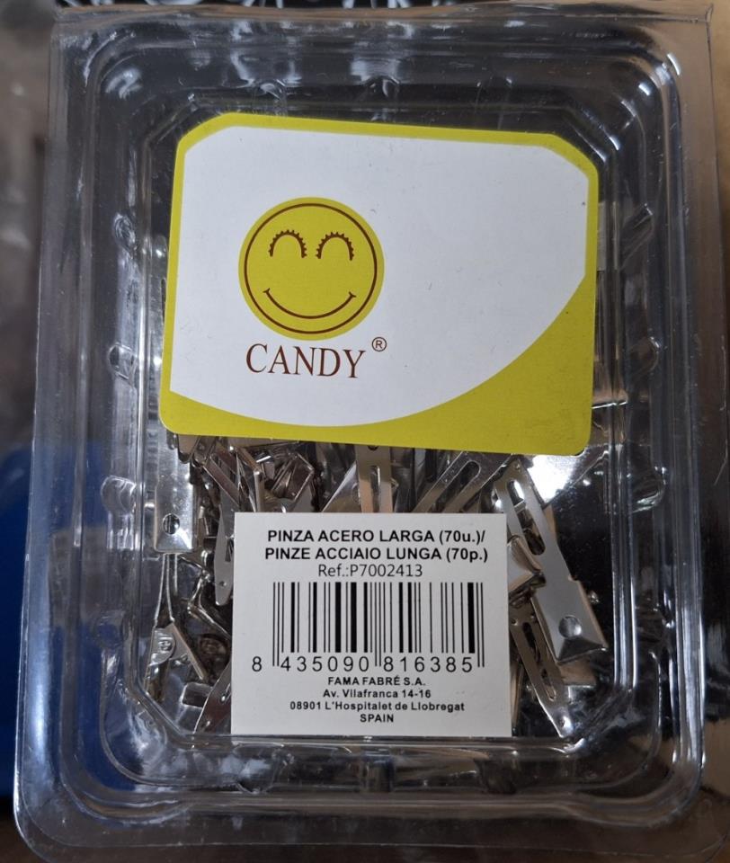 PINZA ACERO 2413 CANDY LARGA  caja 70 und