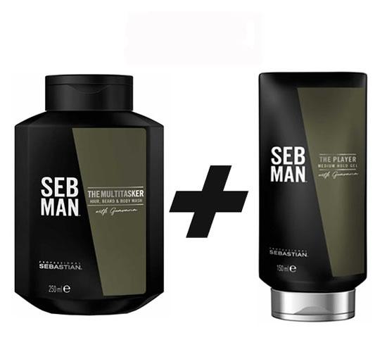 Seb man Pack  Champú 3 en 1   Gel Gomina The Playe