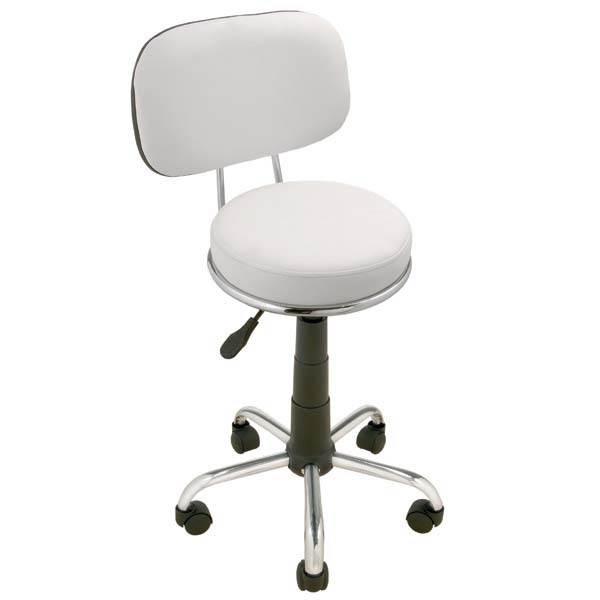 TABURETE A GAS CON RESPALDO 167  45-56 cms BLANCO
