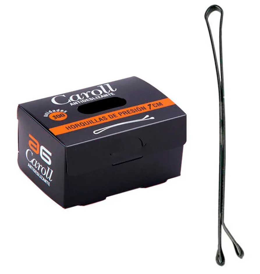 TARRINA DE 300 CLIPS CAROLL SUPER LARGO NEGRO